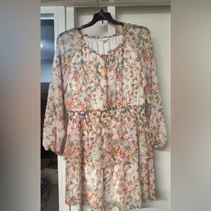 Women’s LC Lauren Conrad Floral print ruffle dress - size L, NWOT